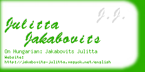julitta jakabovits business card